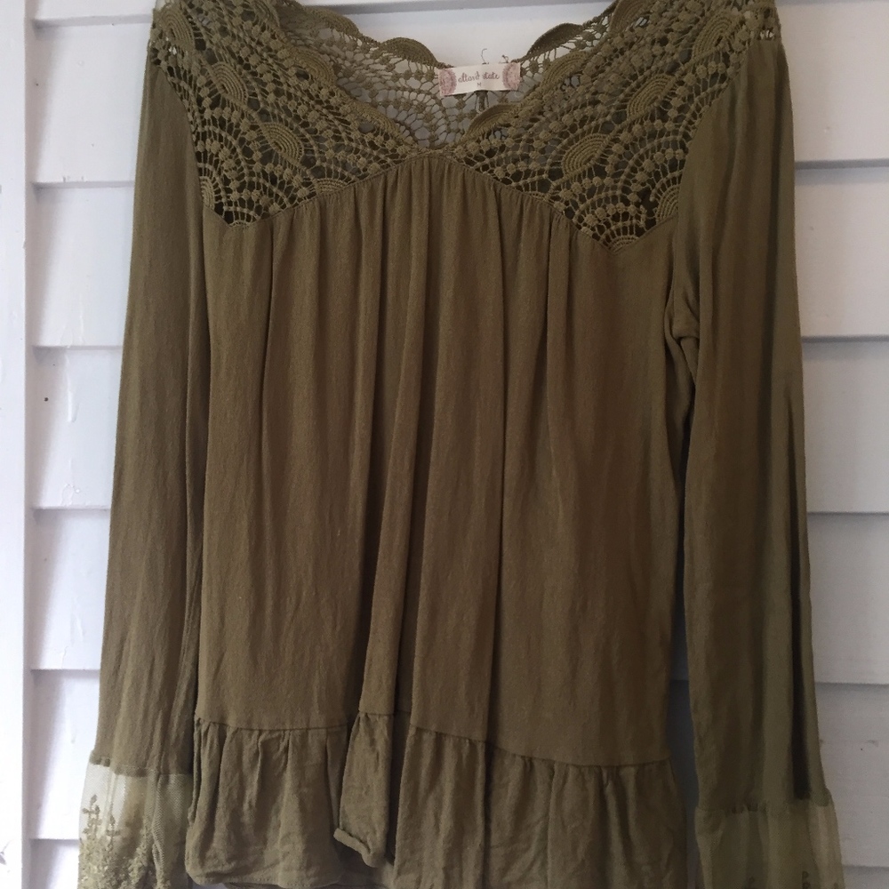 green blouse from Altar'd State